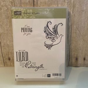 Strength & Prayers StampinUp wood Mount stamp set New!